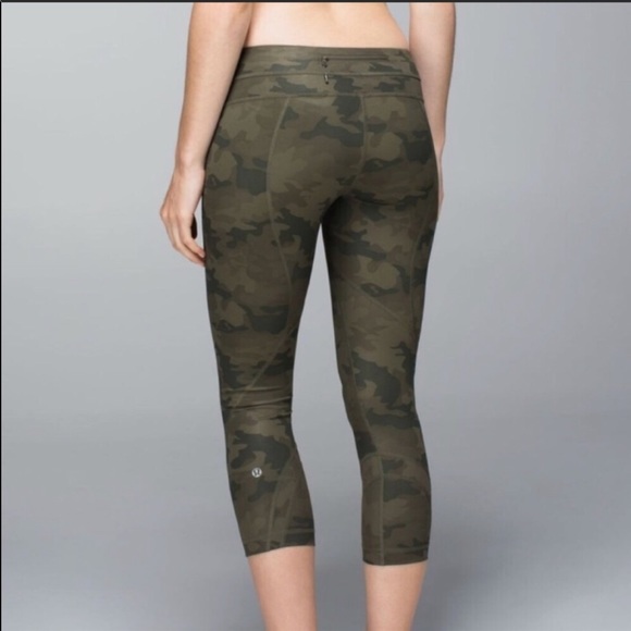 lululemon athletica Pants - RARE Lululemon Inspire crop savasana camo green 10
